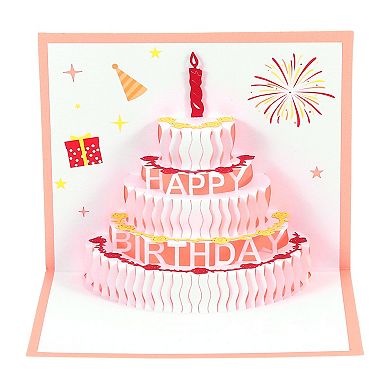 Birthday Card, Pop-Out Cake Birthday Card Funny 3D Sweet with Envelope for Women Gift Best Friend