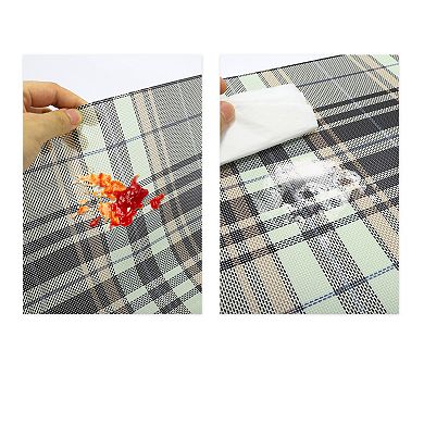 4 Pcs Grid Pattern Placemat, Place Mats for Dining Table, Heat-Resistant Table Mat for Kitchen Table