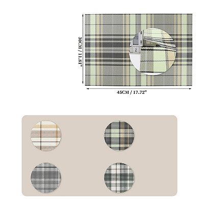 4 Pcs Grid Pattern Placemat, Place Mats for Dining Table, Heat-Resistant Table Mat for Kitchen Table