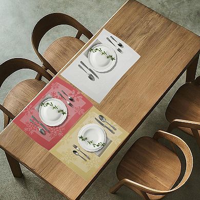 4 Pcs Snow Pattern Placemats, Place Mat for Kitchen Dining Table, Heat-Resistant Washable Table Mats