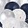 Deep Blue White Silver