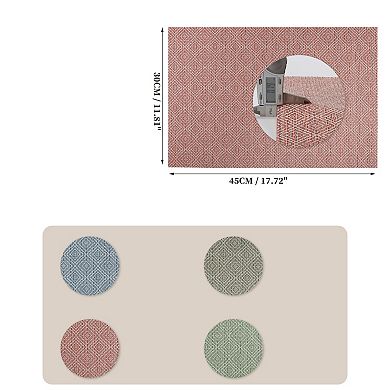 4Pcs Diamond Pattern Placemats, Polyester Place Mat, Heat-Resistant Table Mats for Kitchen Table