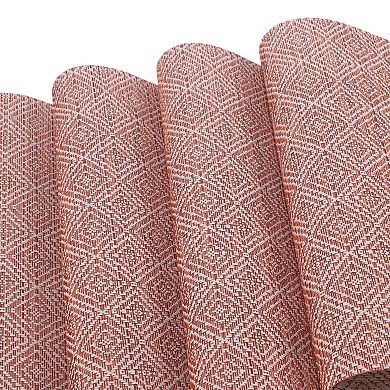 4Pcs Diamond Pattern Placemats, Polyester Place Mat, Heat-Resistant Table Mats for Kitchen Table