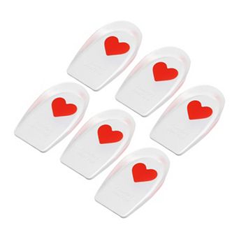 6 pc Silicone Heel Support Cup Pads, Silicone Cushion Orthotic Insole, Love Pattern Size 33-39