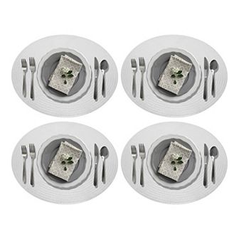 4 pc Hollow Round Placemats, Place Mats for Kitchen Dining Table, Heat-Resistant Table Mats