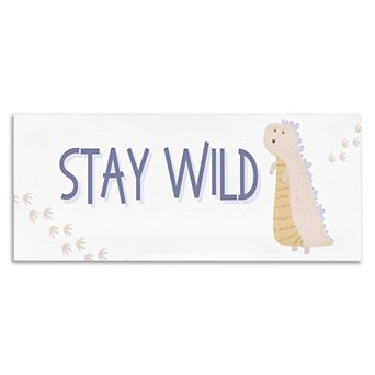 Stupell Home Decor Stay Wild Dinosaur Canvas Wall Art
