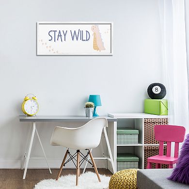 Stupell Home Decor Stay Wild Dinosaur Framed Canvas Wall Art