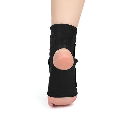 Black One Size Ankle Foot Support with Hook Loop Closure Wrap Protector