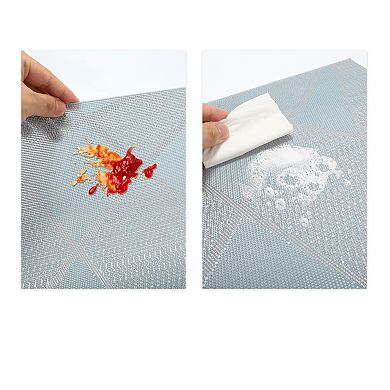 4 Pcs Blocks Pattern Placemats, Place Mats for Kitchen Dining Table, Heat-Resistant Table Mats