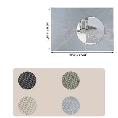 4 Pcs Blocks Pattern Placemats, Place Mats for Kitchen Dining Table, Heat-Resistant Table Mats