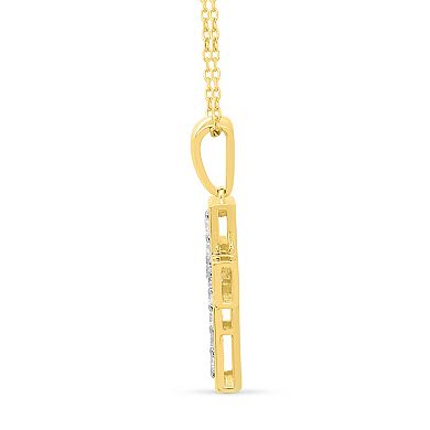Éthique 14k Gold Over Silver 1/2 Carat T.W. Lab-Grown Diamond Cross Pendant Necklace