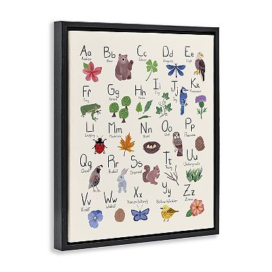 Stupell Home Decor Animal Alphabet Framed Canvas Wall Decor