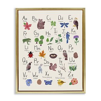 Stupell Home Decor Animal Alphabet Framed Canvas Wall Decor
