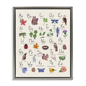 Stupell Home Decor Animal Alphabet Framed Canvas Wall Decor