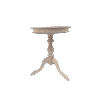 Carolina Living Decorative Base Round Wood End Table