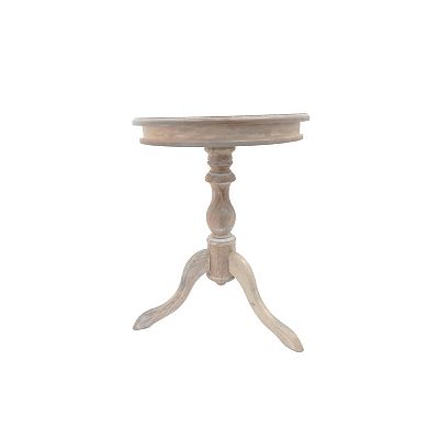 Carolina Living Decorative Base Round Wood End Table