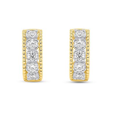 Éthique 14k Gold Over Silver 1/2 Carat T.W. Lab-Grown Diamond Hoop Earrings