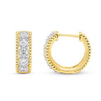 Éthique Sterling Silver 1/2 Carat T.W. Lab-Grown Diamond Hoop Earrings