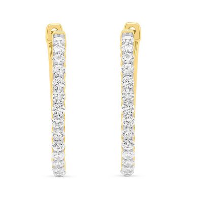 Éthique Sterling Silver 1 Carat T.W. Lab-Grown Diamond Hoop Earrings
