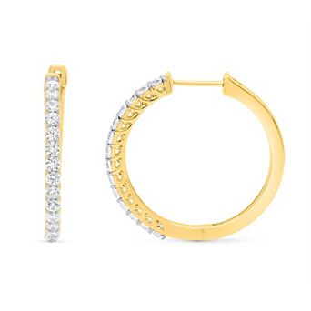 Éthique Sterling Silver 1 Carat T.W. Lab-Grown Diamond Hoop Earrings