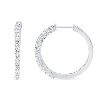 Éthique Sterling Silver 1 Carat T.W. Lab-Grown Diamond Hoop Earrings