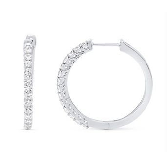 Éthique Sterling Silver 1 Carat T.W. Lab-Grown Diamond Hoop Earrings