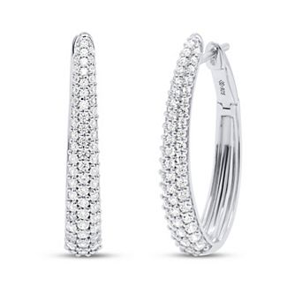 Ethique Sterling Silver 1 Carat T.W. Lab-Created Diamond Hoop Earrings