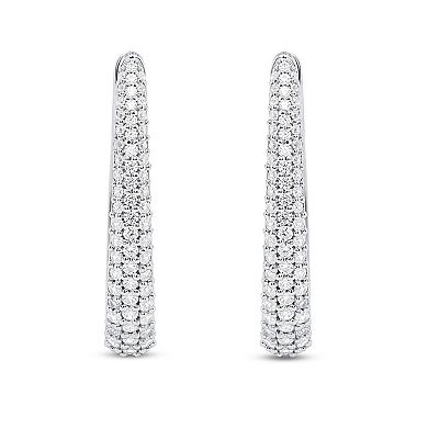 Ethique Sterling Silver 1 Carat T.W. Lab-Created Diamond Hoop Earrings