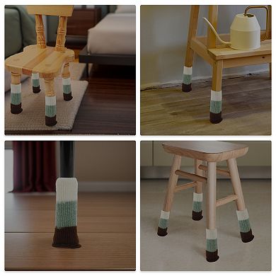 16 Pcs Chair Leg Covers, Floor Protectors, Knitted Chairs Pads, Chair Leg Covers