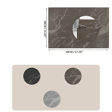 4 Pcs Marble Pattern Placemats, Place Mats for Kitchen Dining Table, Heat-Resistant Table Mats
