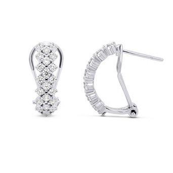 Éthique Sterling Silver 1 Carat T.W. Lab-Grown Diamond Omega Earrings