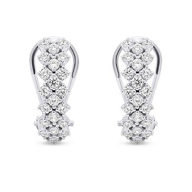 Éthique Sterling Silver 1 Carat T.W. Lab-Grown Diamond Omega Earrings