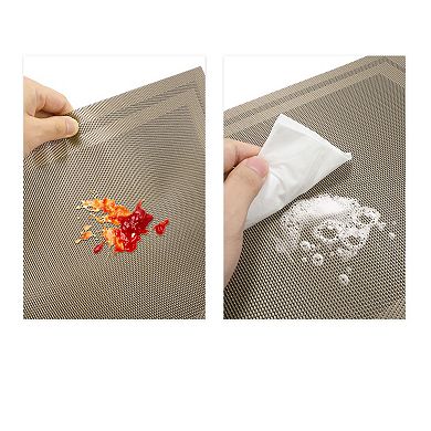 4 Pcs Double Frame Pattern Placemats, PET Place Mats for Kitchen Dining Table
