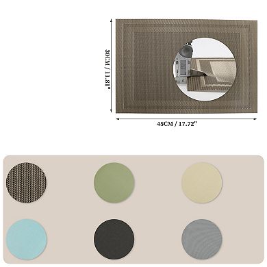 4 Pcs Double Frame Pattern Placemats, PET Place Mats for Kitchen Dining Table