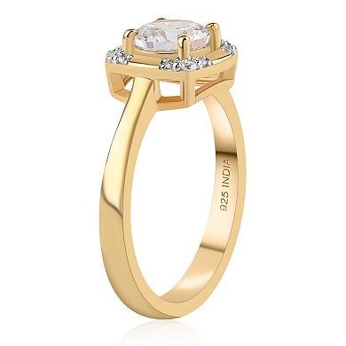 Éthique 14k Gold Over Silver 1 Carat T.W. Lab-Grown Diamond Halo Ring