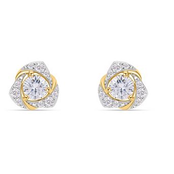 Éthique 14k Gold Over Silver 1 Carat T.W. Lab-Grown Diamond Love Knot Stud Earrings