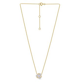 Éthique 14k Gold Over Silver 1 Carat T.W. Lab-Grown Diamond Love Knot Pendant Necklace