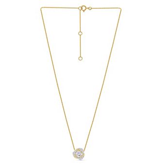 Éthique 14k Gold Over Silver 1 Carat T.W. Lab-Grown Diamond Love Knot Pendant Necklace