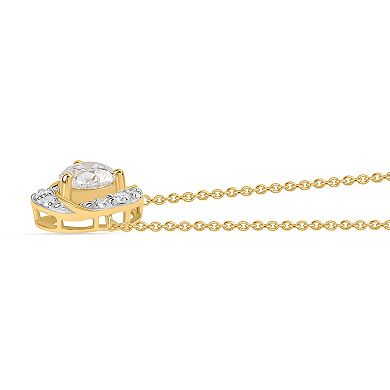 Éthique 14k Gold Over Silver 1 Carat T.W. Lab-Grown Diamond Love Knot Pendant Necklace