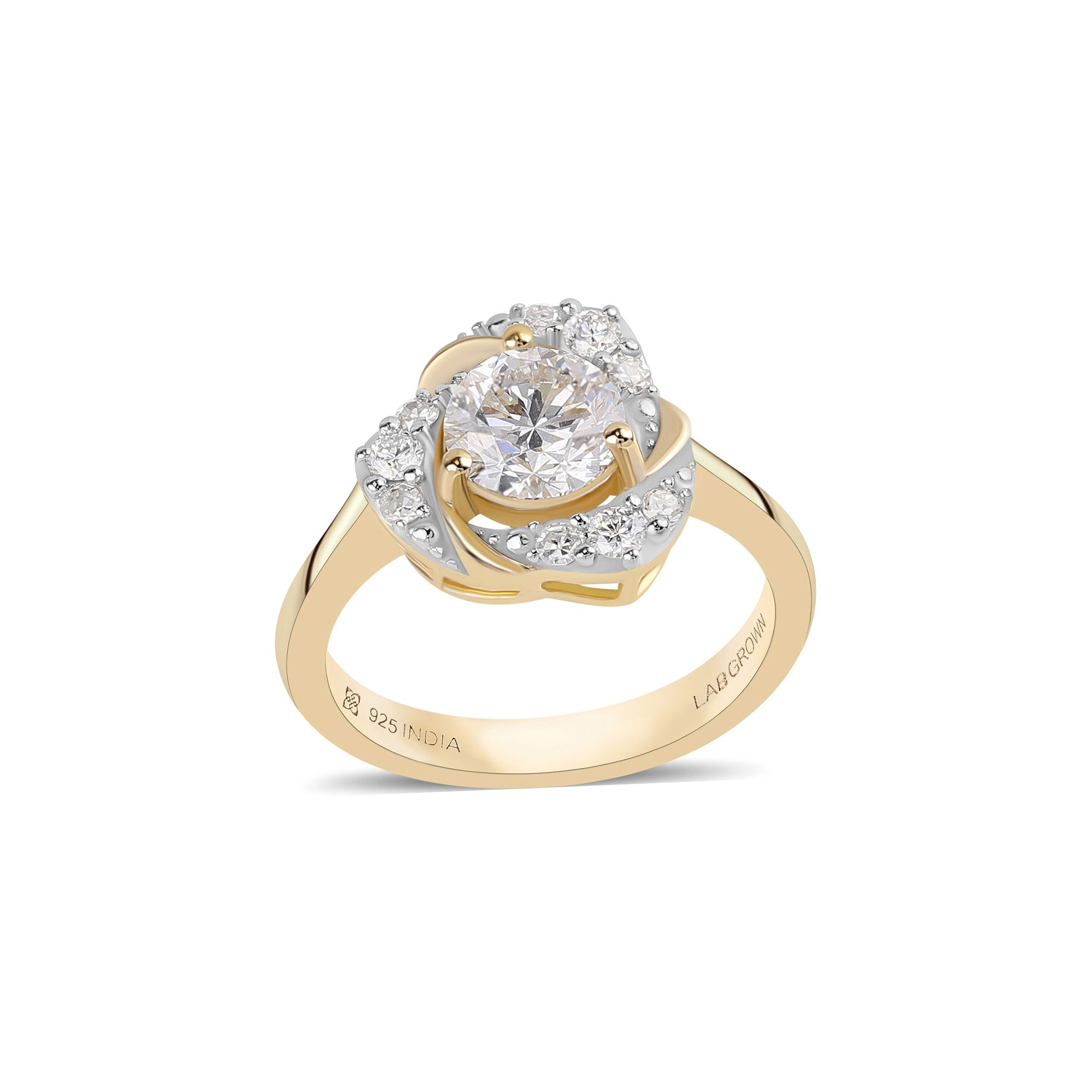 Éthique 14k Gold Over Silver 1 Carat T.W. Lab-Grown Diamond Love Knot Ring