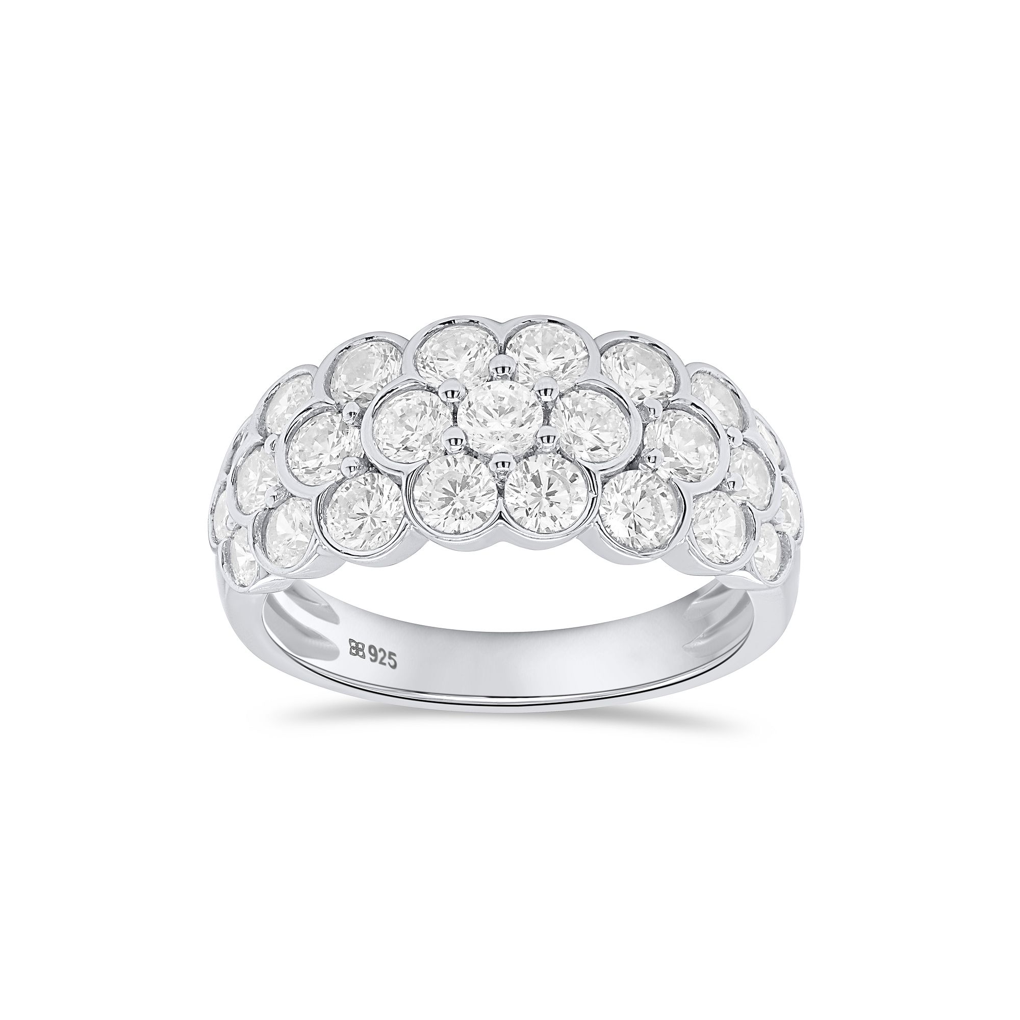 Éthique Sterling Silver 2 Carat T.W. Lab-Grown Diamond Statement Ring, Wom