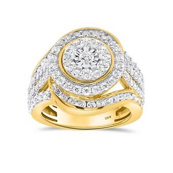 Éthique 14k Gold Over Silver 2 Carat T.W. Lab-Grown Diamond Round Halo Ring