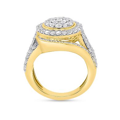 Éthique 14k Gold Over Silver 2 Carat T.W. Lab-Grown Diamond Round Halo Ring