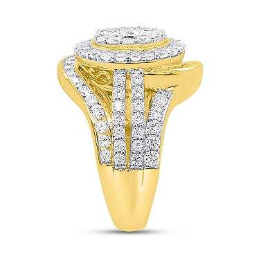 Éthique 14k Gold Over Silver 2 Carat T.W. Lab-Grown Diamond Round Halo Ring