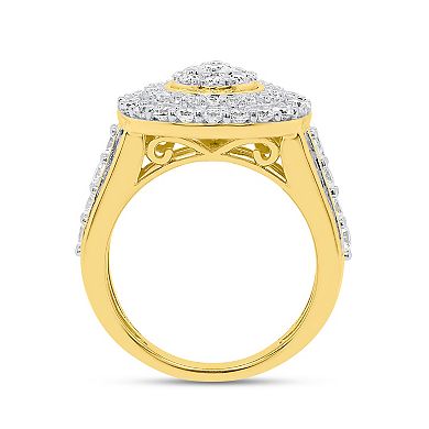Éthique 14k Gold Over Silver 2 Carat T.W. Lab-Grown Diamond Pear Halo Ring