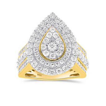 Éthique Sterling Silver 2 Carat T.W. Lab-Grown Diamond Pear Halo Ring