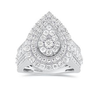 Éthique 14k Gold Over Silver 2 Carat T.W. Lab-Grown Diamond Pear Halo Ring