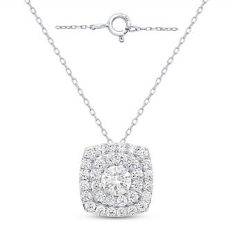 Ethique Sterling Silver 2 ct T.W. Lab Grown Diamond Cushion Shaped Pendant Necklace
