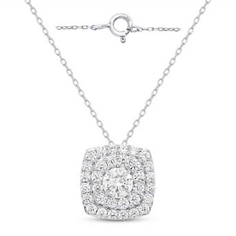 Ethique Sterling Silver 2 ct T.W. Lab Grown Diamond Cushion Shaped Pendant Necklace