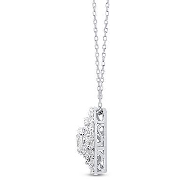 Ethique Sterling Silver 2 ct T.W. Lab Grown Diamond Cushion Shaped Pendant Necklace